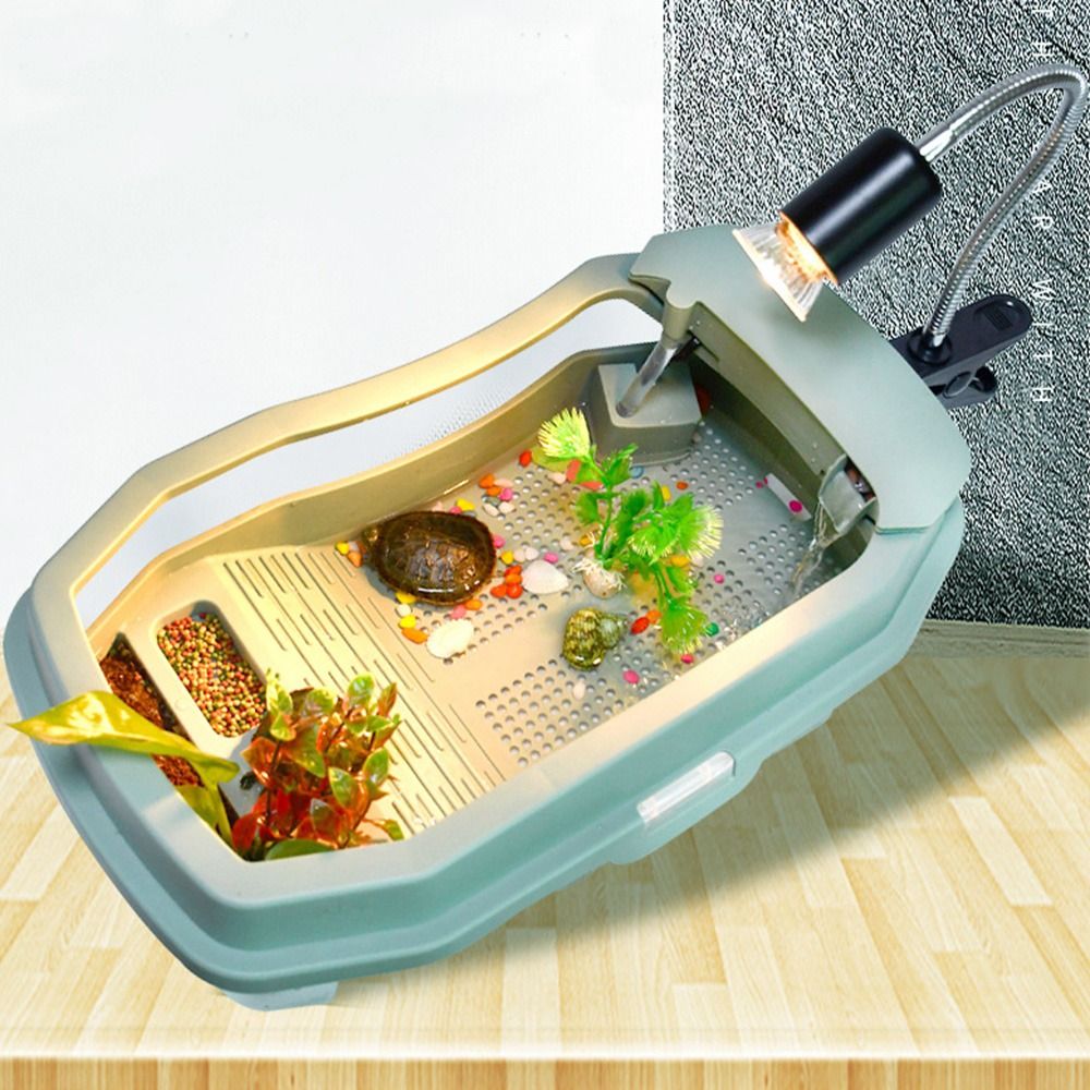 Turtle Habitat Turtles Tank Aquarium Reptile Habitat for Pet Turtle Hatching Hermit Crab Resting Small Amphibious Creatures