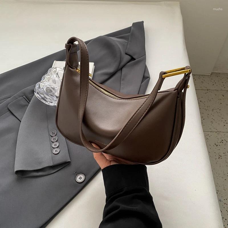 Hobo Casual Soft Crossbody Bags For Women Trend 2024 Style PU Shoulder Large Capacity Lady Fashion Solid