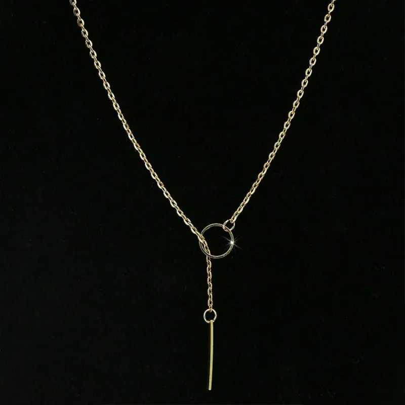 NK547 Punk Jewelry Minimalist Small Dainty Collier Unique Round Bar Pendant Mini Necklace X241106