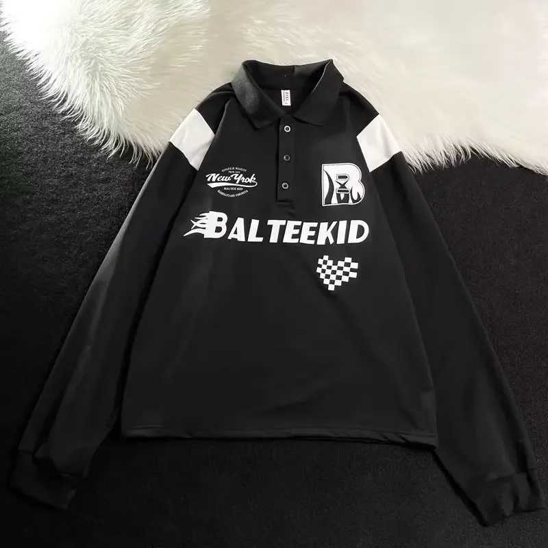 Retro American mens sportswear hip-hop couple long Sve superscripted casual clothing one-piece Fr shipping W241106