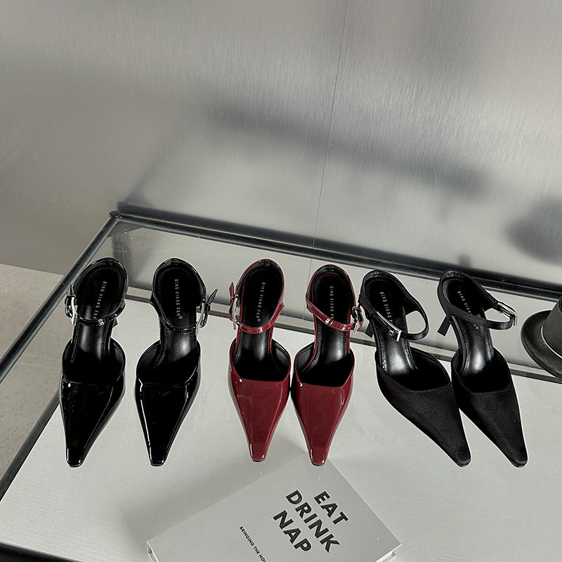 Luxury Satin Mules Shoes Women Summer Sexy Square Head Strange Low Heel Slide Sandals Elegant Comfort Dress Slippers