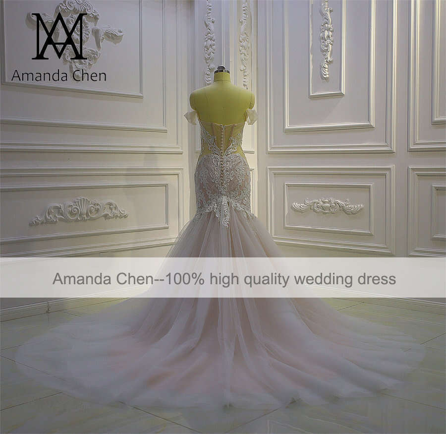 robe de mariee 2024 Off Shoulder Lace Applique Mermaid Wedding Dress
