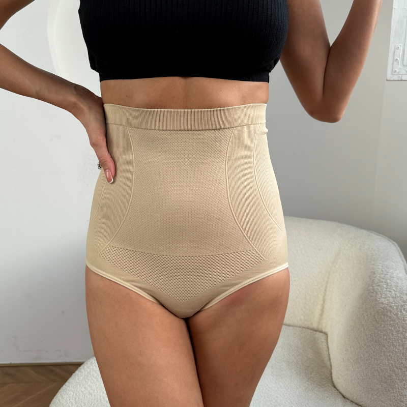 shapewear for women good quality Solid color seamless high waisted and high elasticity shaping sports shorts abdominal compression, shaping effect-K41