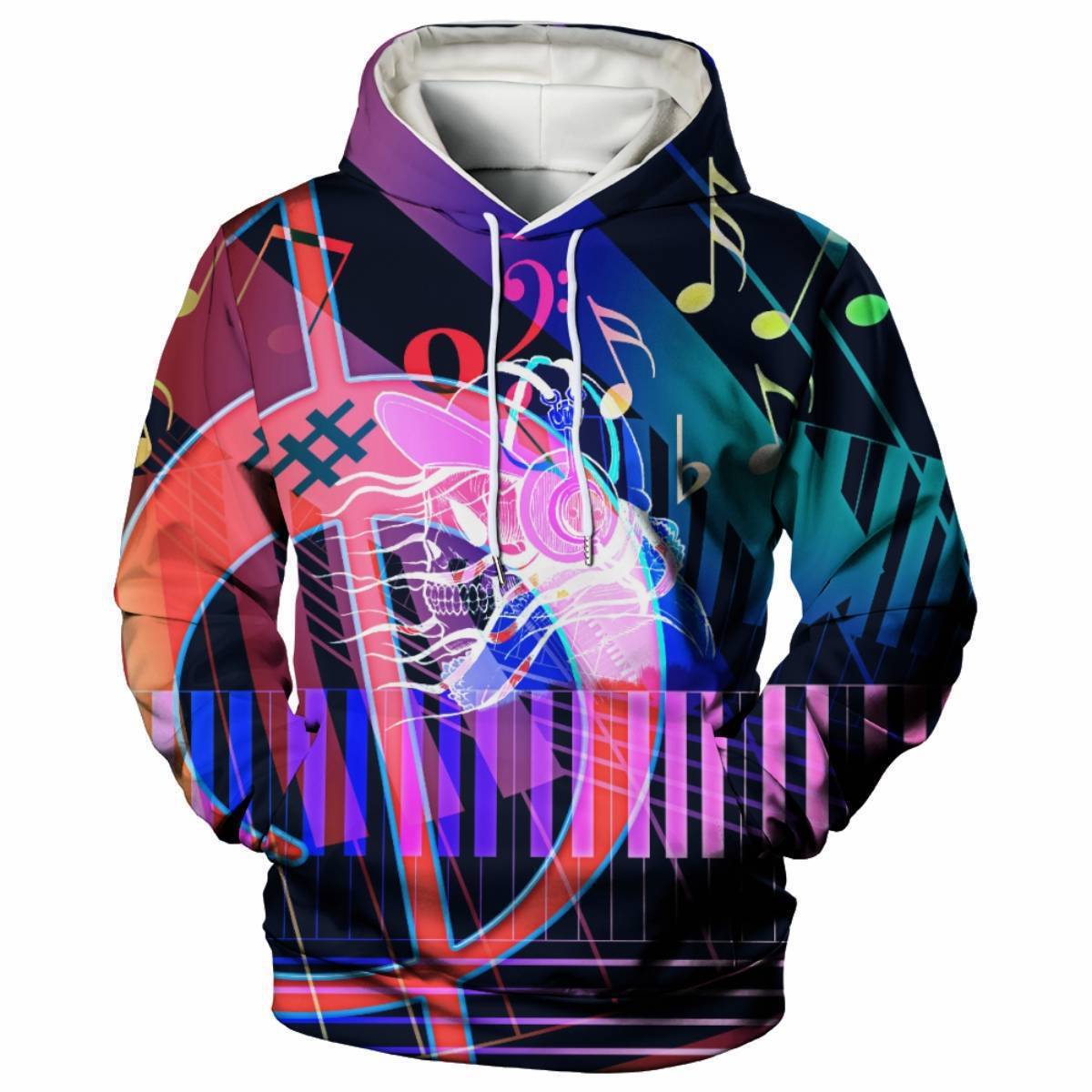 Fashion New Spring And Autumn 3D Digital Printed Music Men's Casual Loose Hoodie Drop Shoulder Hoodies Graphic Hoodies