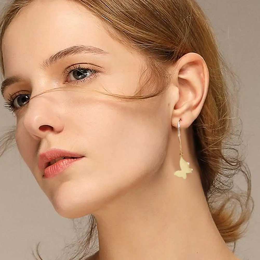 New Golden Ring Earring Set with New Creative Simple Hollow Pendant Earrings Suitable for Fashion and Trendy Je S3H6 X241106