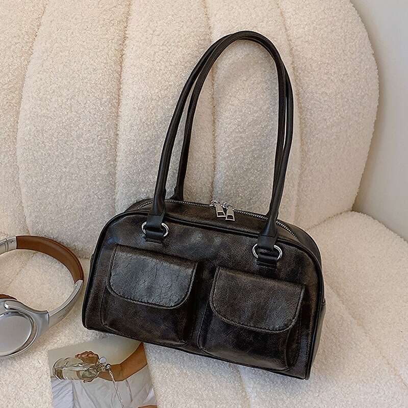 Designer Bag 2024 New Niche Retro Women's Shoulder And Underarm Bag Casual Zipper Horizontal Portable Small Square Bag