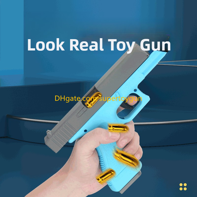 G17/G21 Pistol Soft Bullet Toy Gun Manual Shell Ejection Blaster Launcher Child Model Boys Birthday Gifts Outdoor CS Pubg Games Foam Dart