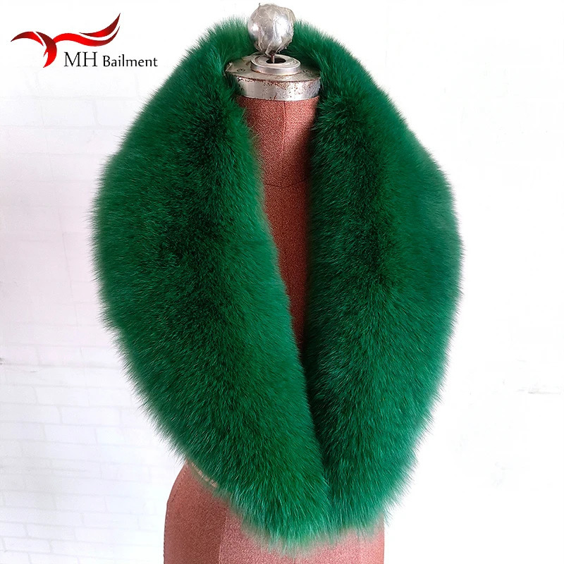 100% genuine fox fur collar womens fashionable autumn warm shawl plus size collar warm fur scarf jacket universal 241106