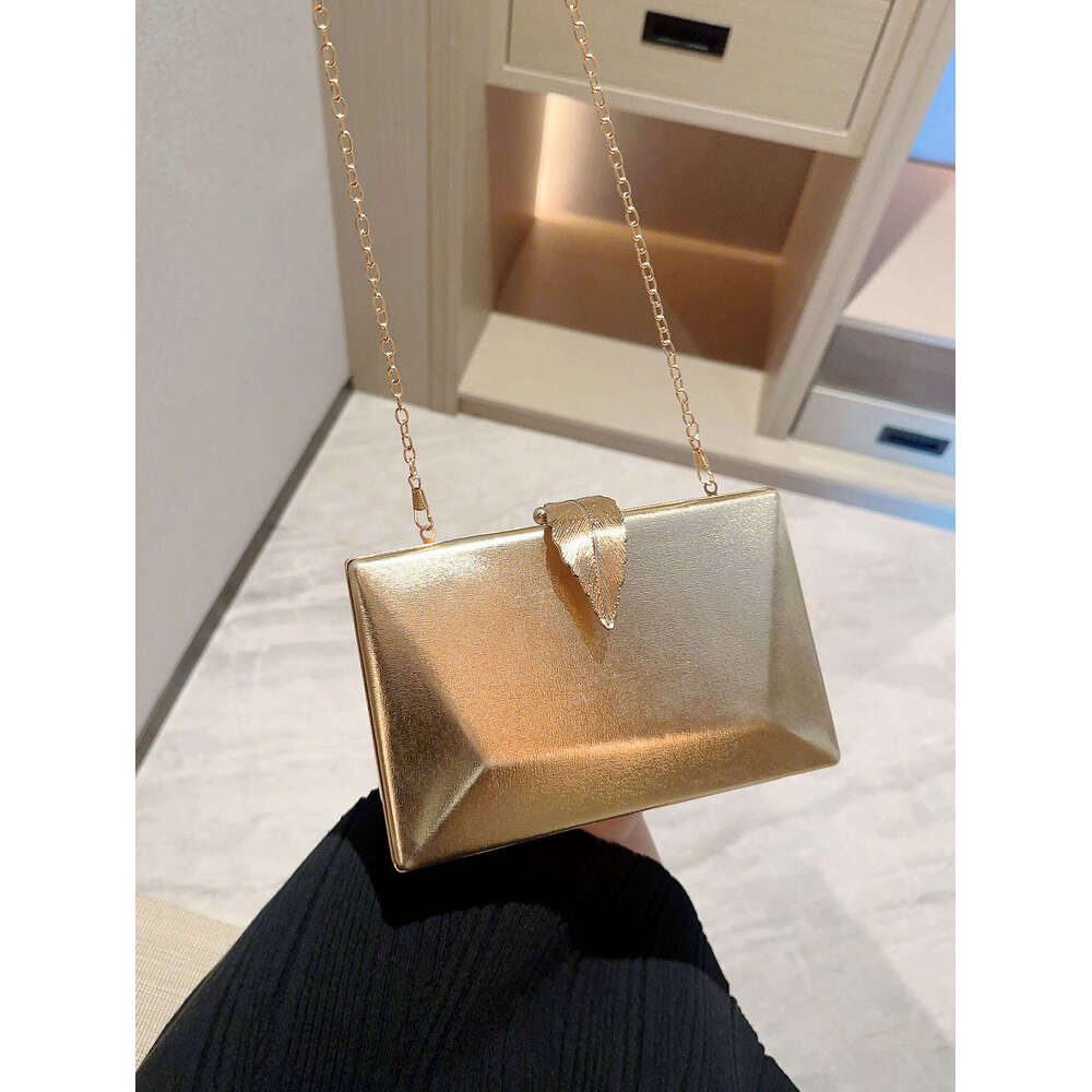 Designer Bag European And American Fashionable Dinner Bag Metal Leaf Buckle Clutch Bag Square Box Bag Crossbody Chain Bag Evening Bag Dress Bag 3bf