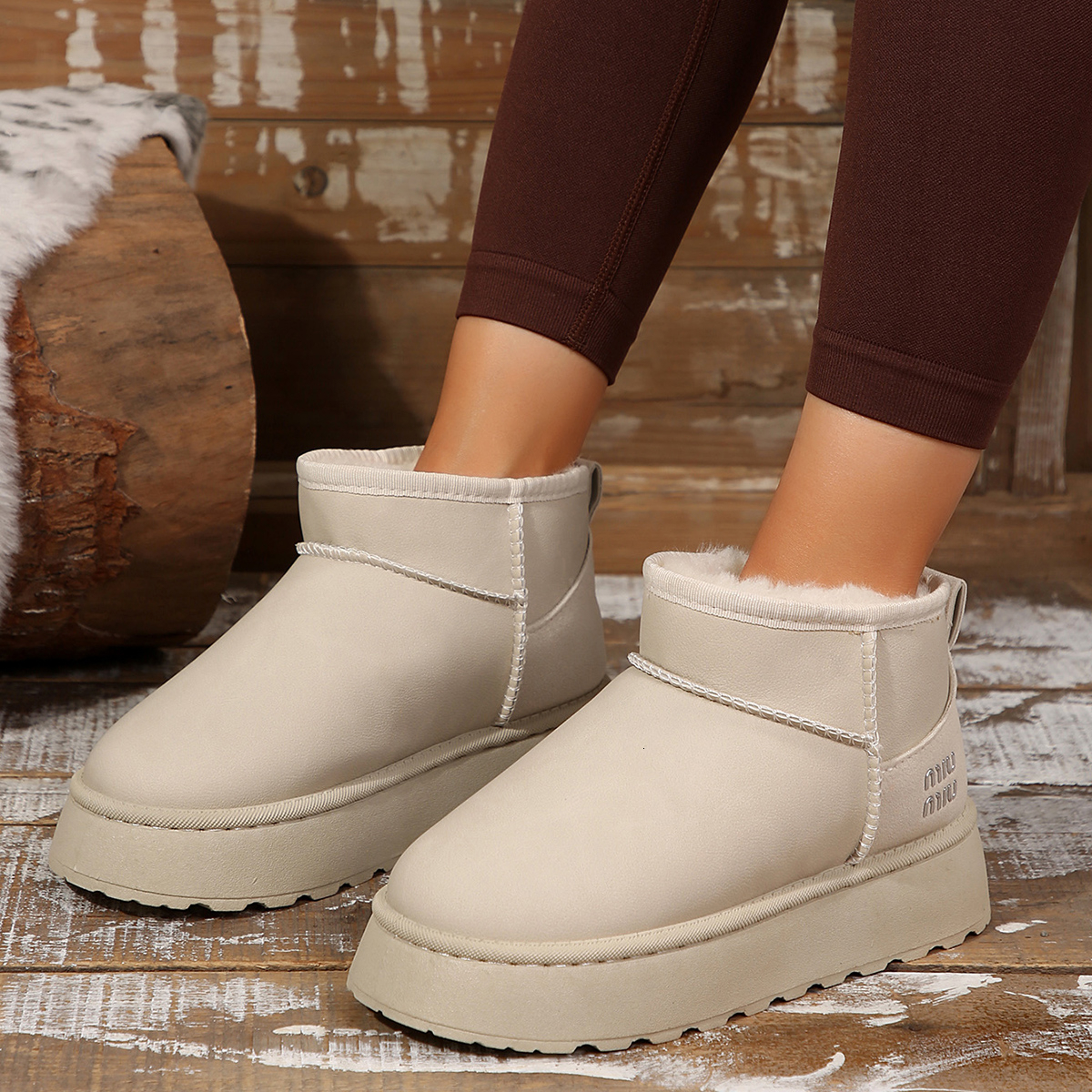 2025 New Designer Outdoor Snow Women's Thick Bottom Warm Plush Cotton Shoes Thickened Winter Women's Flat Shoes Anti Slip Botas Mujer
