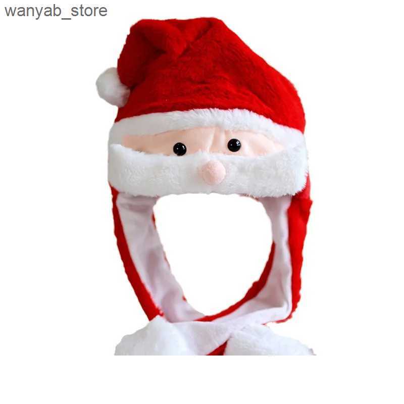 Wide Brim Hats Bucket Hats New Santa Claus Christmas Hat Soft Plush Head Cover Hat Boys Girls Women Headgear Decorative Party Hats L240910