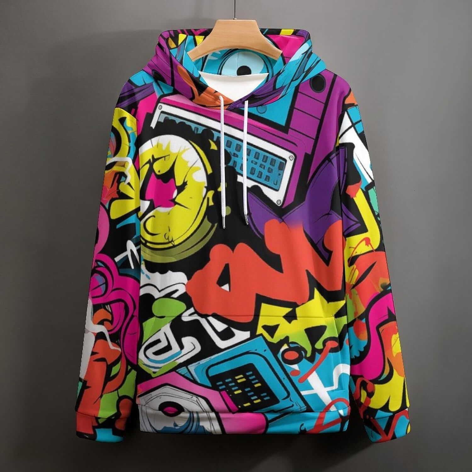 Hoodie for Mens Womens Unisex Novelty Hip-Hop Graffiti Hoodie, Stylish Street Personality Graffiti Sweatshirt Graphic Hoodies sweatshirt handsome