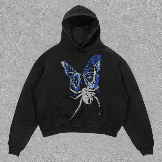 shanshi spider hoodie spider pattern sweatshirt pullover hoodie