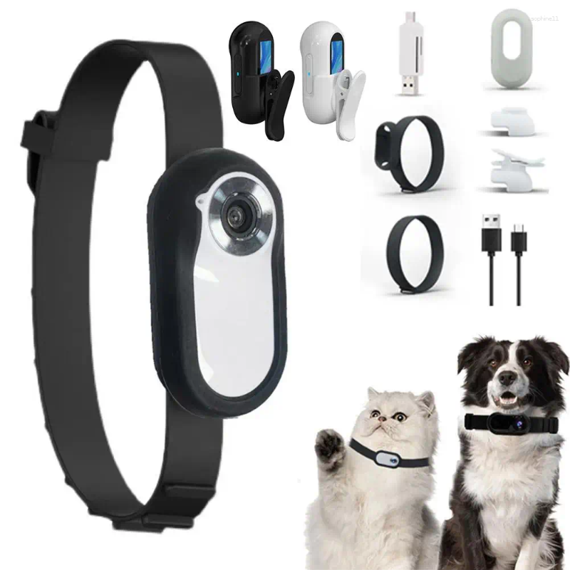 Update Dog Collars Cat Collar Camera For Pet Cameras & Monitors With 170 Wide Angle Lens Mini Portable Stable Sport Action Body Video