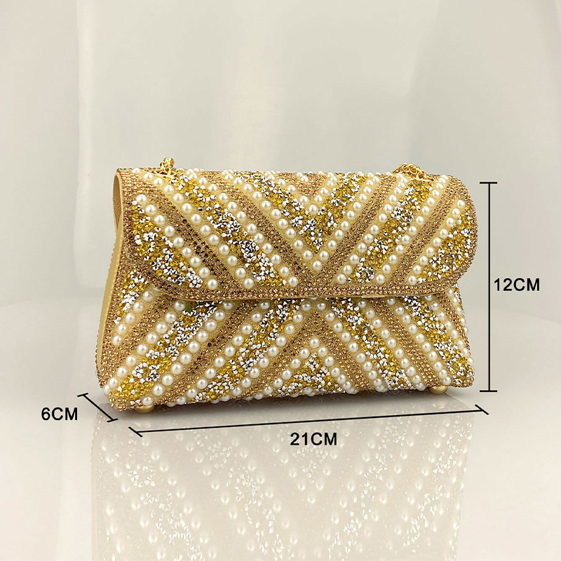 High Quality Triangular Designer Pearl Exquisite Money Bag Handbag