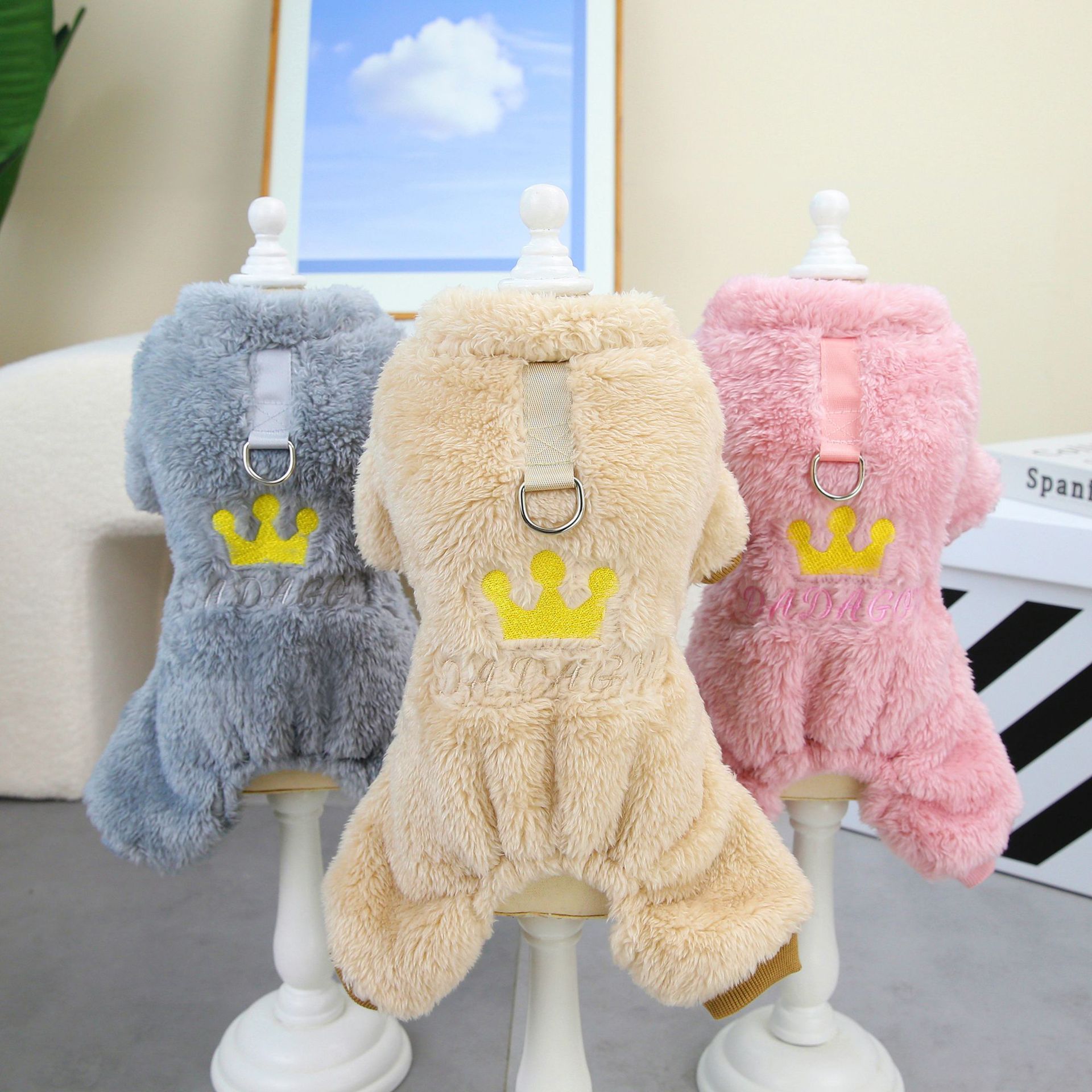 Pet Four Legs Fleece Clothes Dog Apparel Autumn Winter New Style Princess Overalls for Small Sizes Dogs