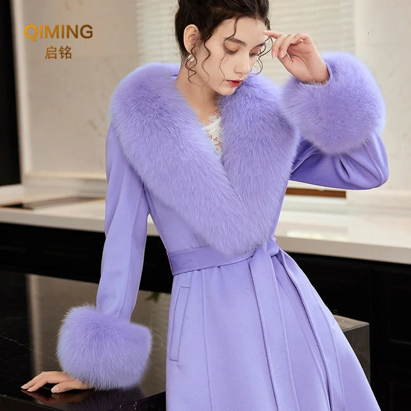Winter natural real fox fur collar fur scarf womens mens coat jacket fur shawl fur cuff set warm fur shawl wrapped scarf 241106