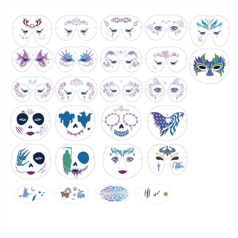 Halloween Christmas Shape Painting Pet Washable Children Tattoo Template 241105