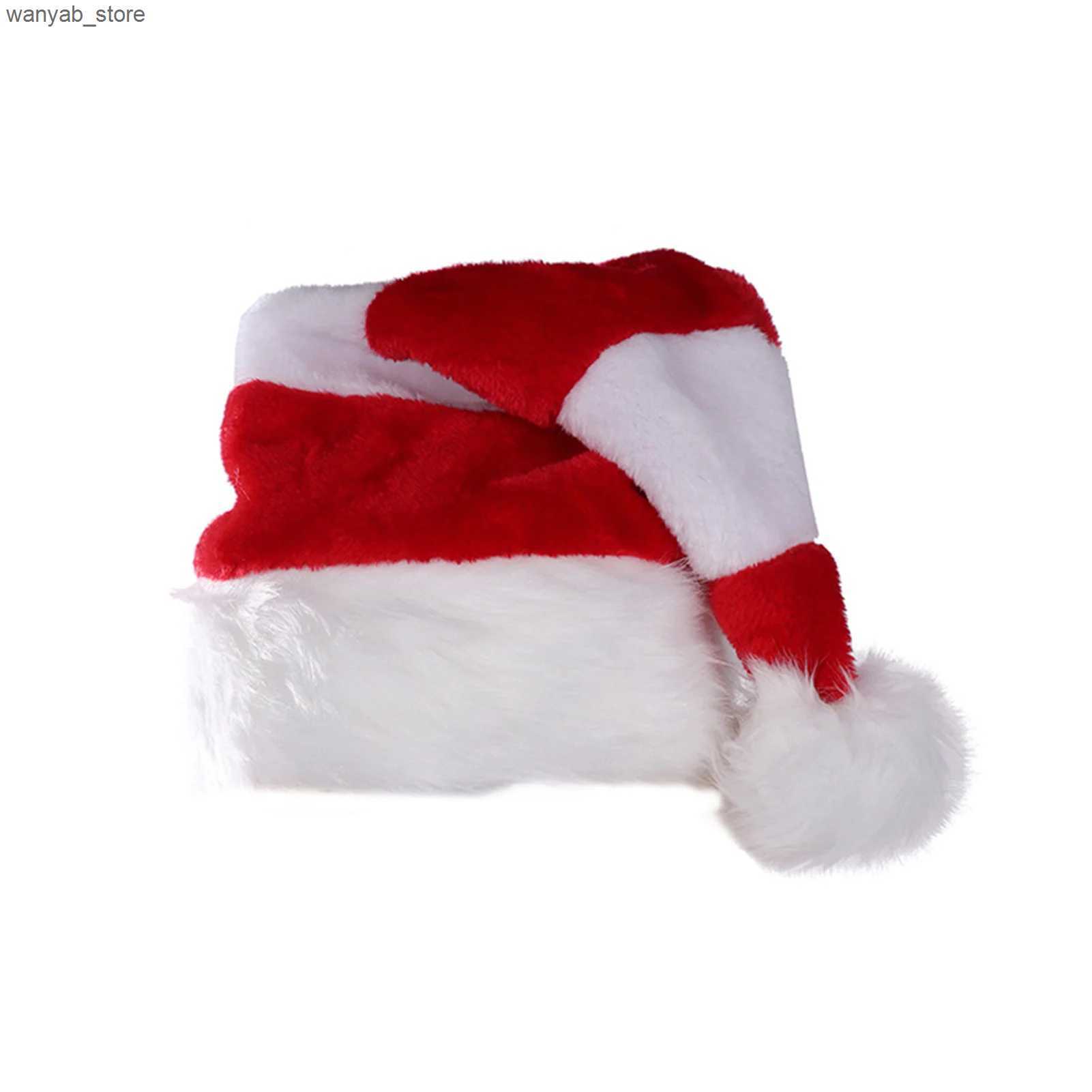 Wide Brim Hats Bucket Hats Winter Warm Plush Christmas Hat Creative Soft Plush Christmas Hat Cap for Home Xmas Santa Claus Gift L240910