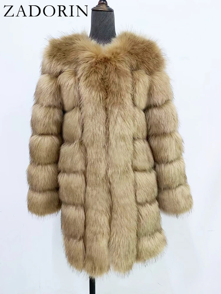 ZADORIN Winter Long Furry Faux Fur Coat Jackets Women Thick Warm Fluffy Jacket Causal Party Overcoat Streetwear 241104