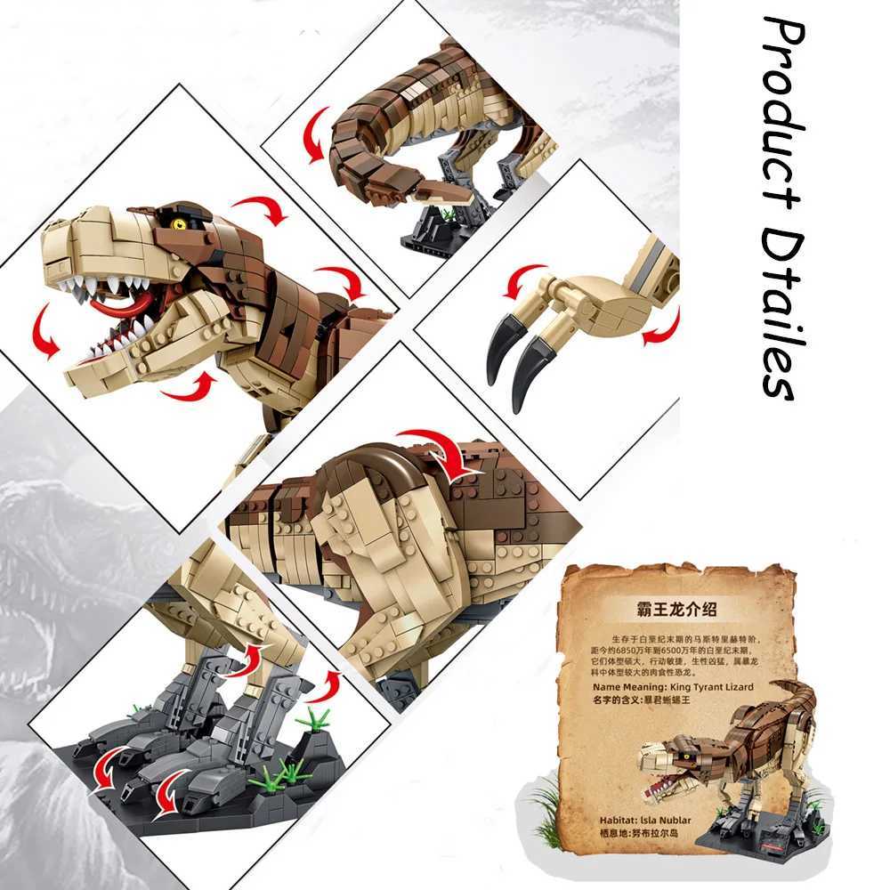 Blocks Jurassic Park Dinosaur World Building Blocks Tyrannosaurus Rex Bricks Sets Brachiosaurus Boy Toys Children Christmas GiftsY241106507W