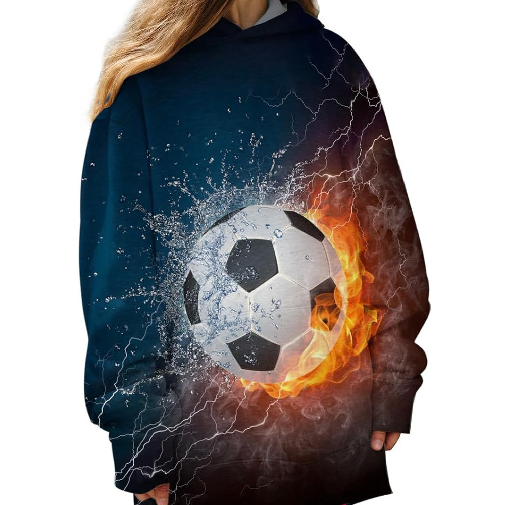 Hoodie for Mens Womens Boys Girls 3D Hoodie Pullover, Novelty Unisex Hooded with Pocket, Long Sleeve Hoodies for teen Graphic football