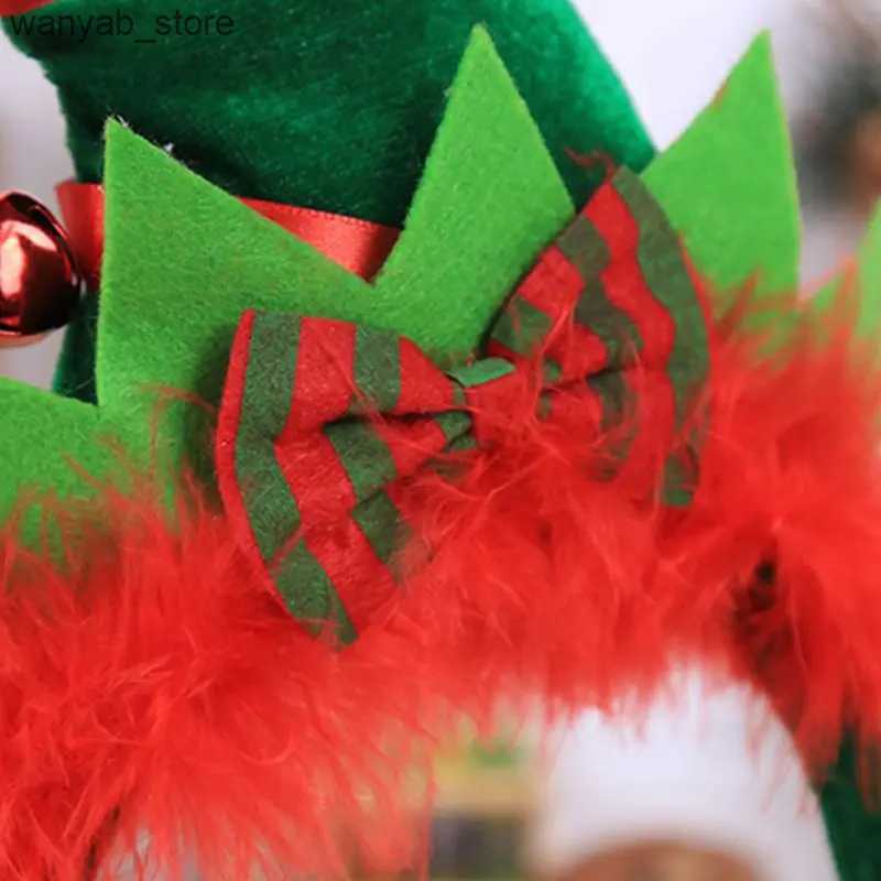 Wide Brim Hats Bucket Hats Children Adult Christmas Santa Elf Hat Hair Hoop Clasp Contrast Color Fluffy Bowknot Headband With Jingle Bell Cosplay Cost
