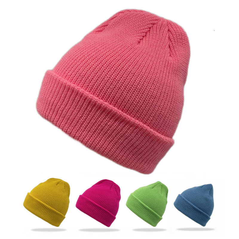 High quality design,Autumn men's and women's warm hat winter color double-layer woolen knitted hat