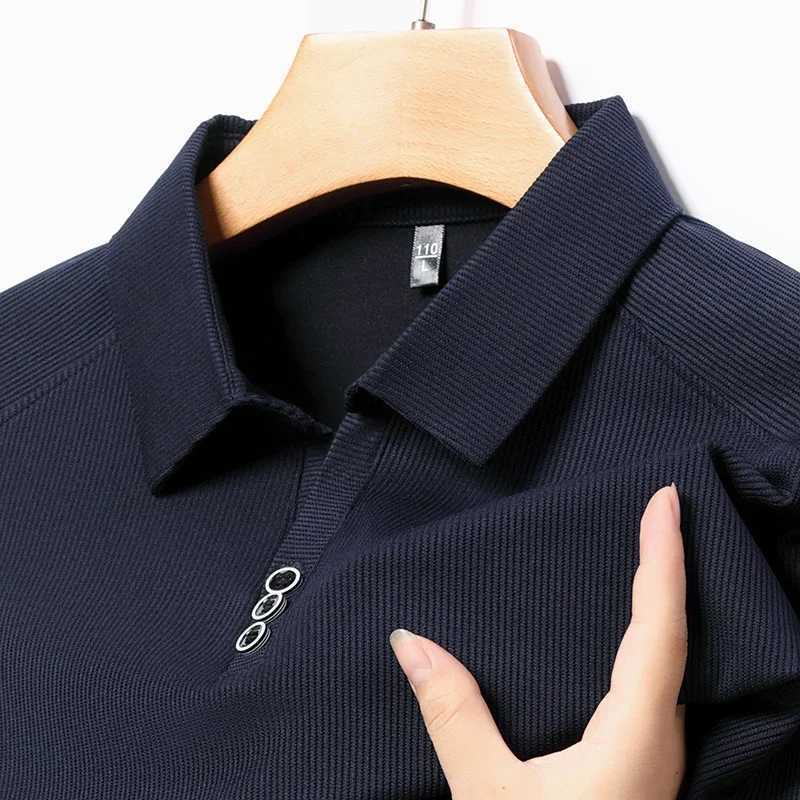 New cut collar button down shirt long Sved 2023 autumn fashion simple handsome T-shirt mens quantity trend Ropa W241106