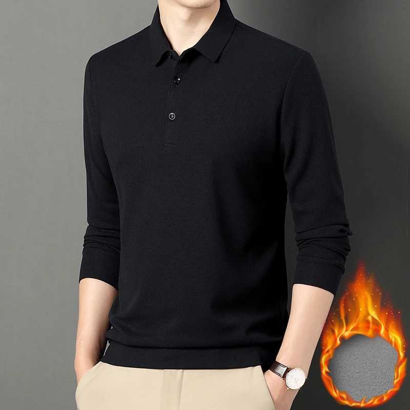 Fashion Winter Fce Warm Mens Business Wargoff Shirt New Dragon Sve Button Collar Mens Clothing Thick Casual T-shirt Top W241106