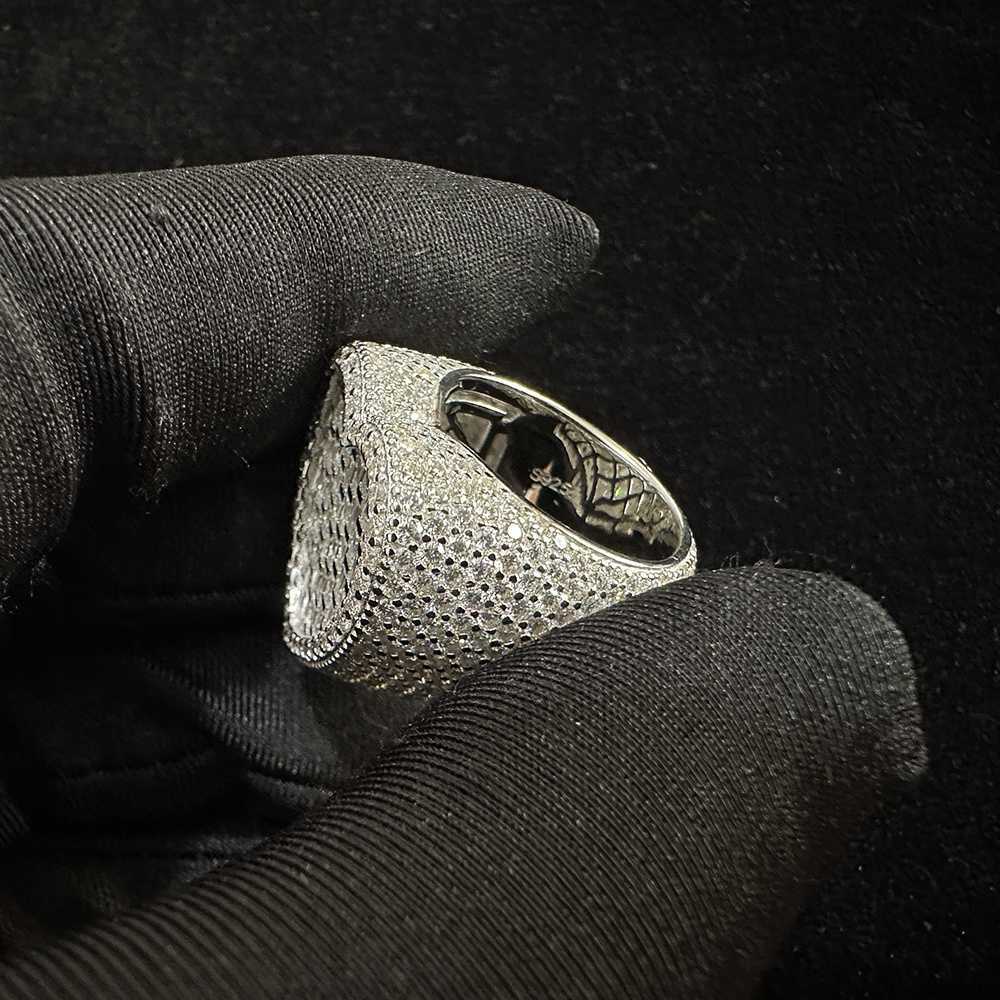 Pass Dia Tester S Sier Iced Out VVS Baguette Moissanite Heart Ring and Rappers Hip Hop Jewelry With GRA Certificate