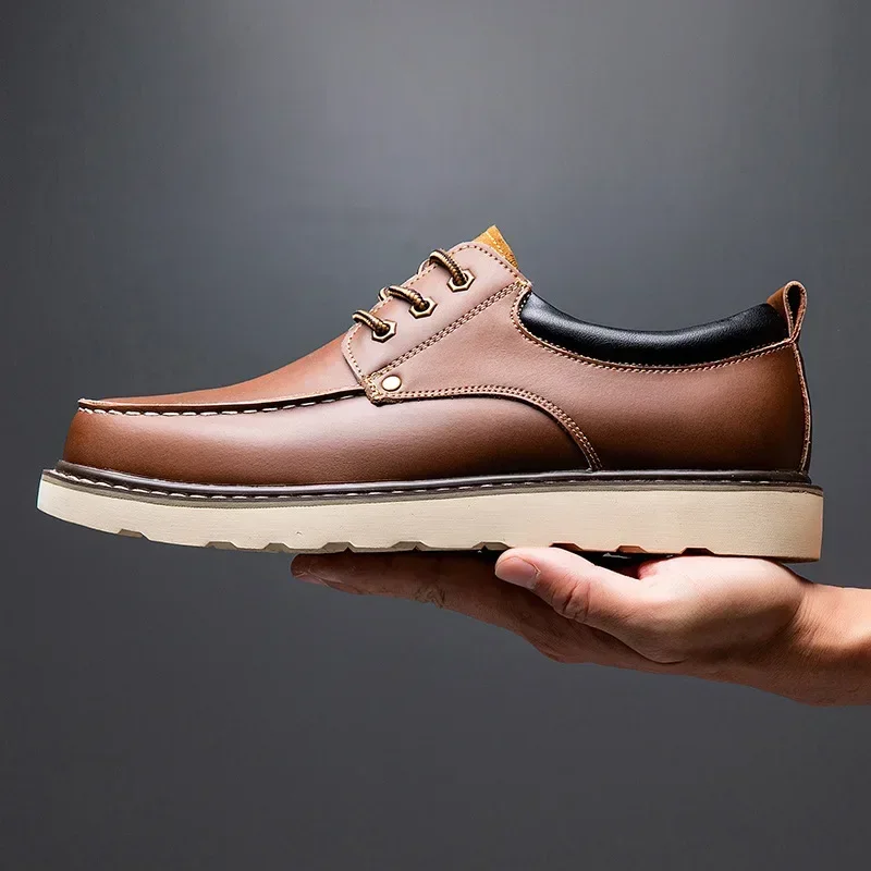 Plus 47 48 49 Classic Men's Casual Genuine Leather Shoes Loafers Daily Work Driving Shoes High-quality Casual Man Platform Shoe
