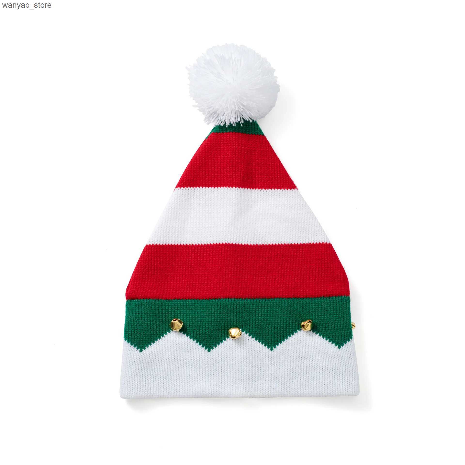 Wide Brim Hats Bucket Hats Parent-child Hats New Christmas Hats in Autumn and Winter Bell Knitted Wool Hats Halloween Gifts Christmas Hats L240910