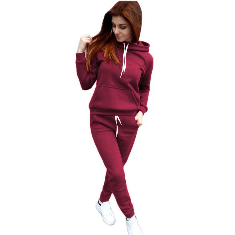 New Designer Hooded Sweater Women's Fashion Sports Set Solid Color Wool Women's Fashion Hoodie