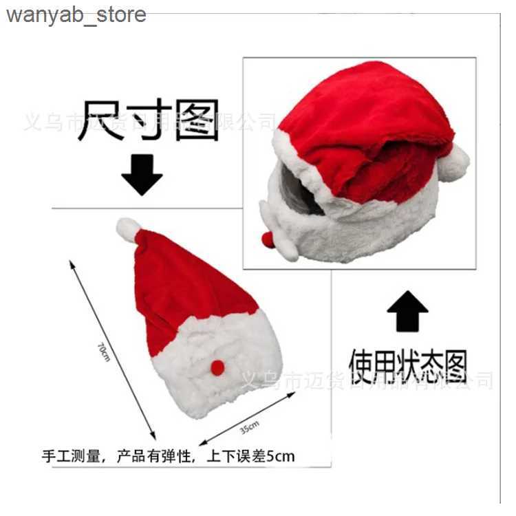 Wide Brim Hats Bucket Hats New motorcycle helmet Christmas hat outdoor crazy funny Santa Claus motorcycle helmet cover Christmas L240910