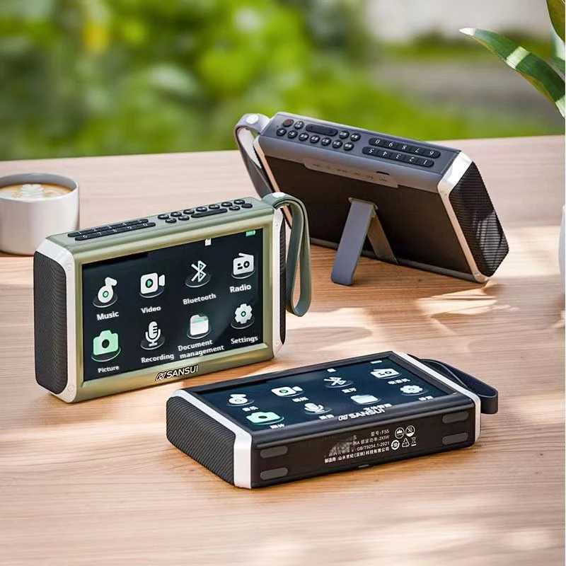 Radio SANSUI F55 Wireless Speaker 7-inch LED Display Ra Portable FM Ra TF Card Slot MP4 Music Player Video Speaker Z241106