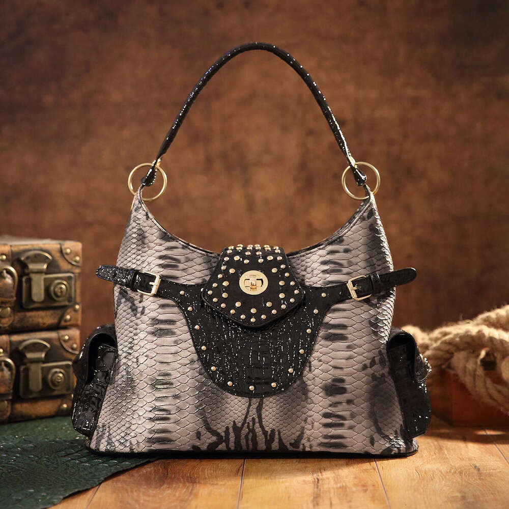 OLOEY New Women's Bag Tote Snake Pattern One Shoulder Handbag TK