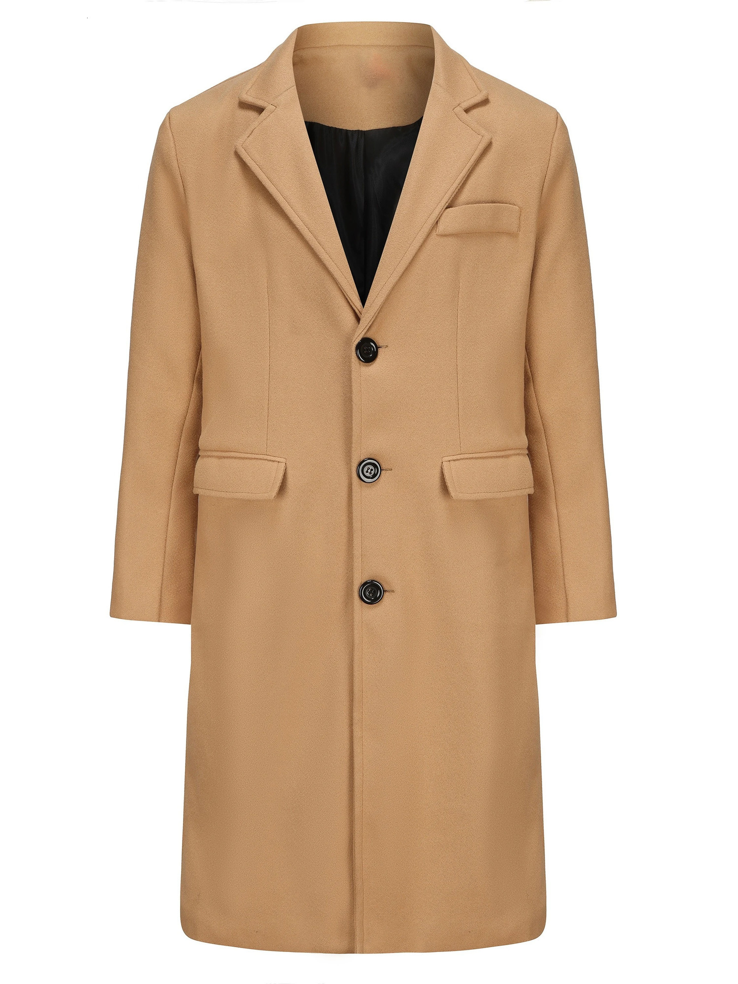 High quality mens long sleeved wool coat autumn and winter Korean mens trendy coat and top 241106