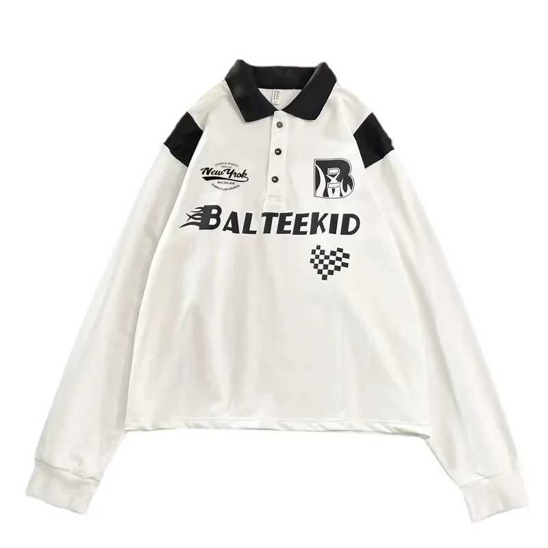 Retro American mens sportswear hip-hop couple long Sve superscripted casual clothing one-piece Fr shipping W241106