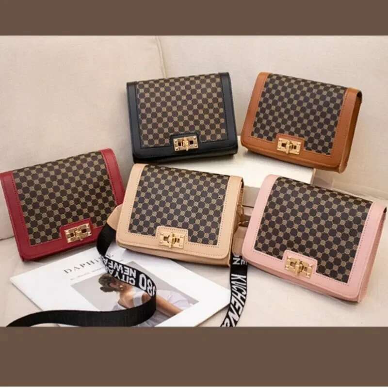 Designer Bag Vintage Plaid Crossbody For Women PU Leather Small Messenger Shoulder Bag With Designer Chic Handy Cellphone Purse Hand Bags