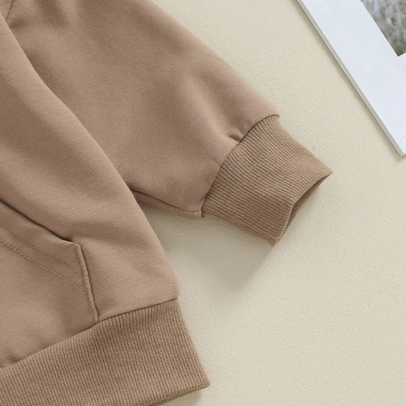 Toddler Baby Boy Girl Outfit Solid Color Long Sleeve Hoodie Sweatshirt Sweatpants Set 2Pcs Fall Winter Clothes 241106