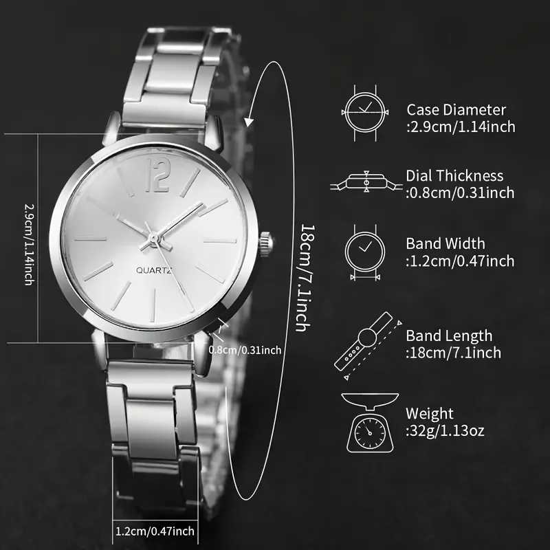 6 pieces/set of simple womens quartz watches with fashionable simple jewelry set - the best gift for wives mothers friends birthdays X241106