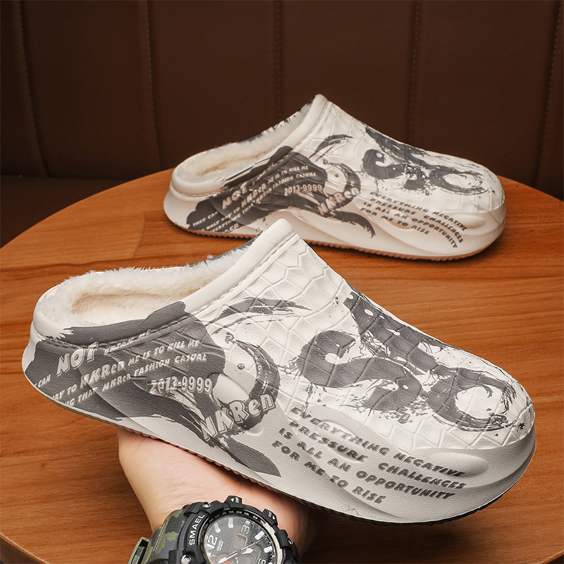 2025 New Winter Thick Soled Feces Anti Slip Protective Outdoor Warm Cotton Shoes Indoor Warm Slippers Designer Men's Wool Slippers