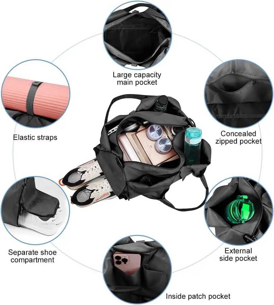 Yoga Mat Bag Sport Gym Bag Womens Lightweight Yoga Bag with Yoga with Shoes Compartment and Wet Pocket Gym bag hot BagXJ241106