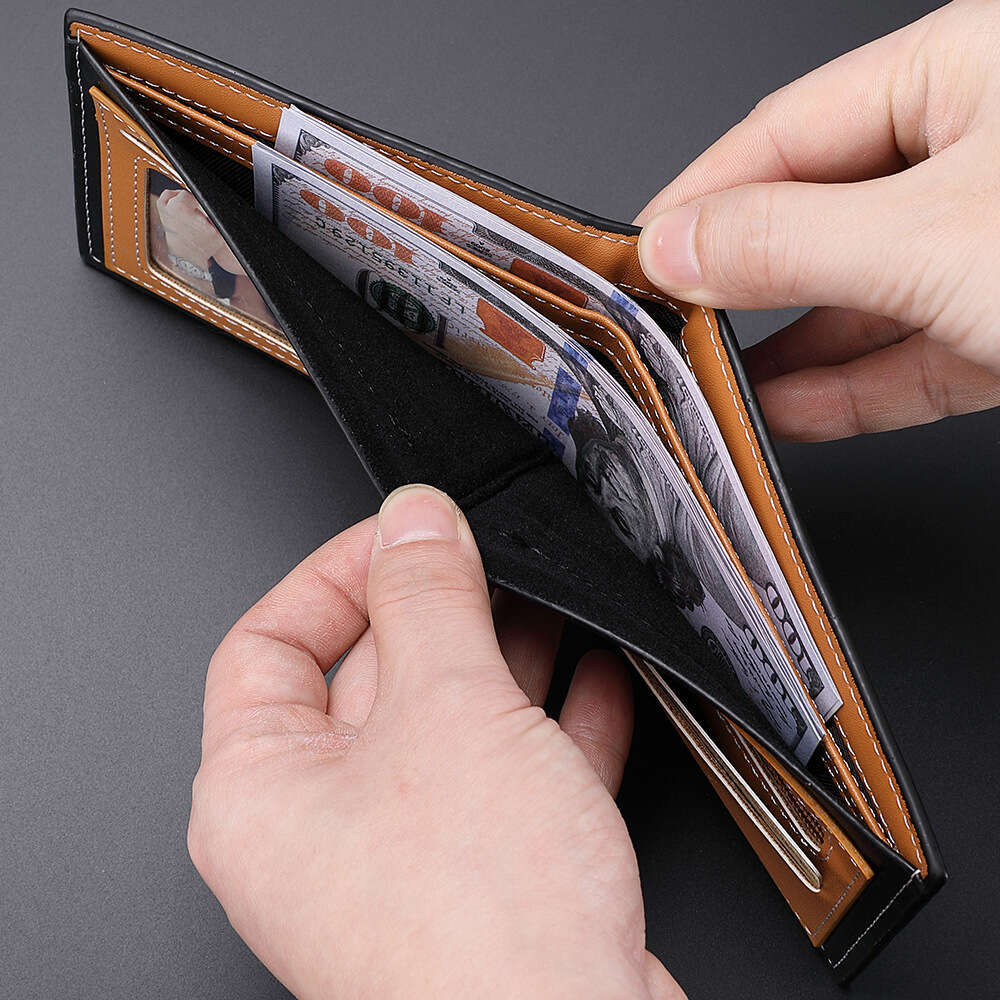 Carbon fiber new card bag zipper men's horizontal wallet
