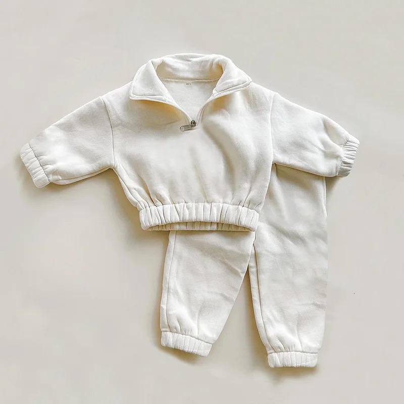 Kids Sportswear Suits for Children Autumn Winter Thicken Fleece Jacket Pant Baby Boy Girl Tracksuits Clothes Boys Outfit 241106