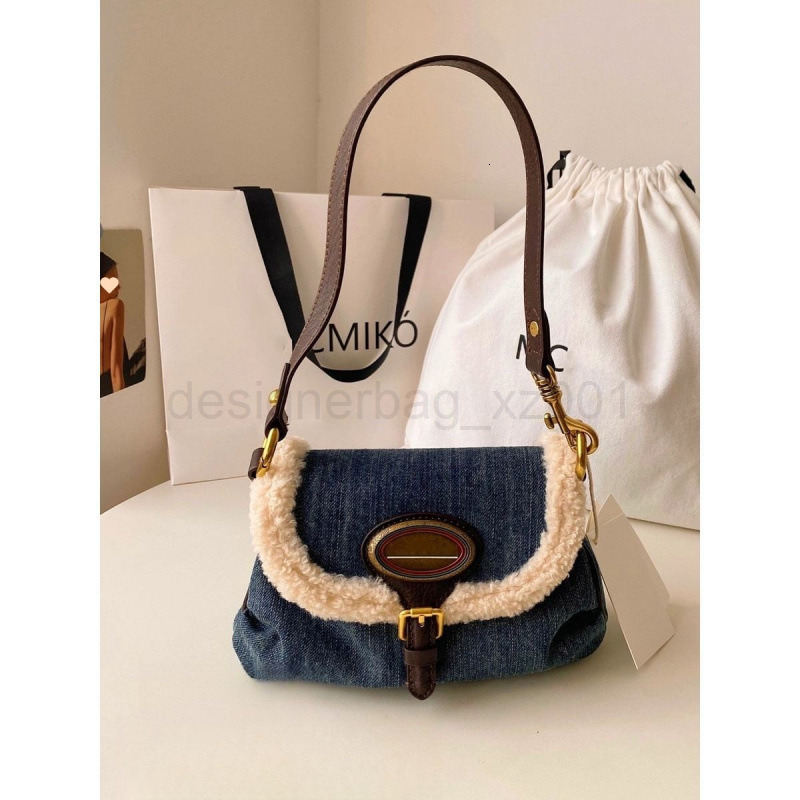 Bag Designer Fashion Classic 10a Top Nikiduncks Woman Handbagevening Bags Design Western Cowboy Lamb Wool Shoulder for Women 2024 New Te
