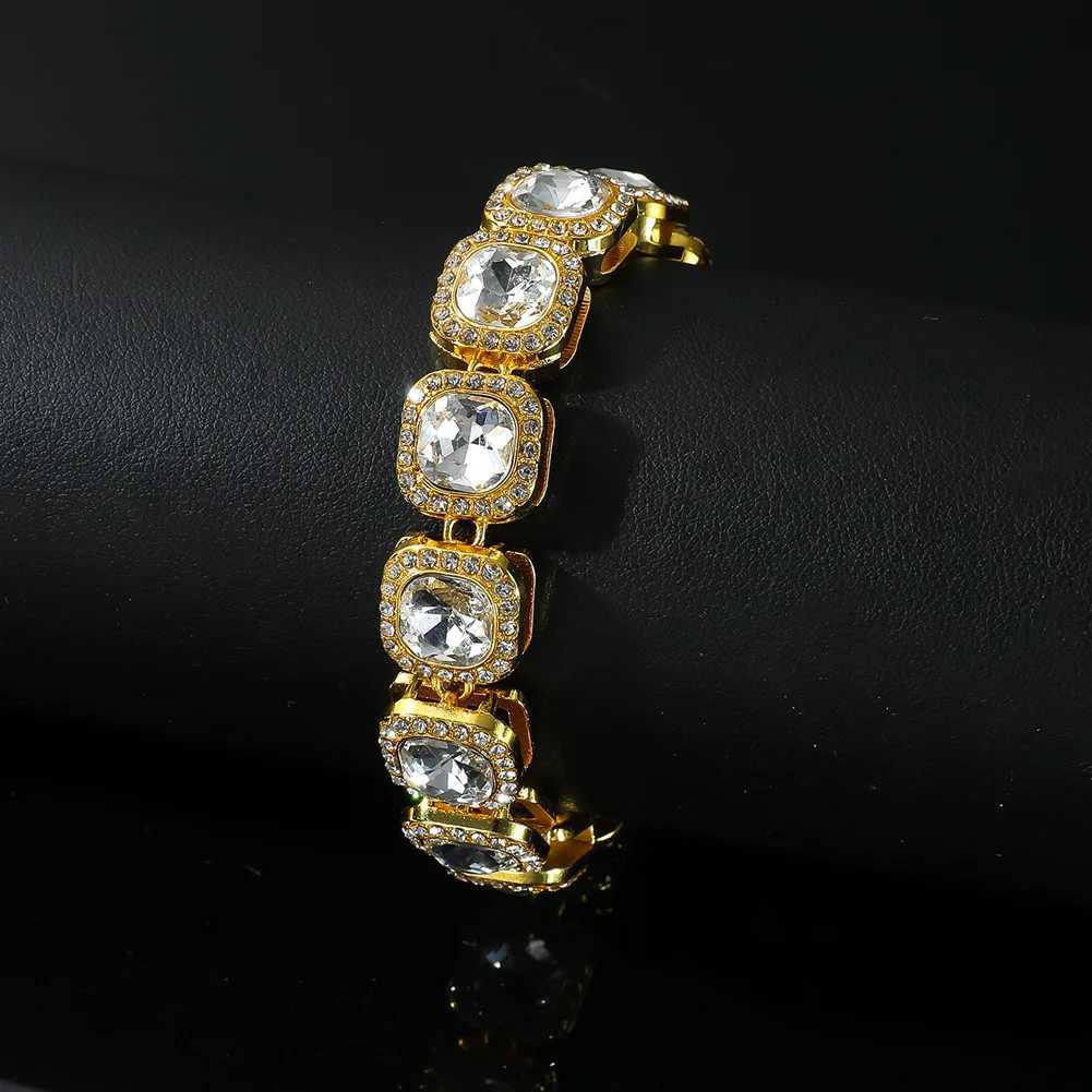 HNSP 12MM Tennis Chain Luxury Bracelet Suitable for Men Outdoor Cuban Bracelet M Hip Hop Jewelry Accessories X241106