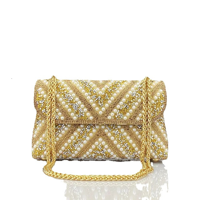 High Quality Triangular Designer Pearl Exquisite Money Bag Handbag