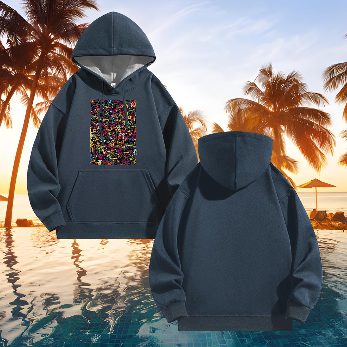 Classic Casual Men's Hooded Sweatshirt Spring Autumn Wholesale Men Clothes Hoodie Long Sleeve Soft Custom Printed Tops Warm Fleece